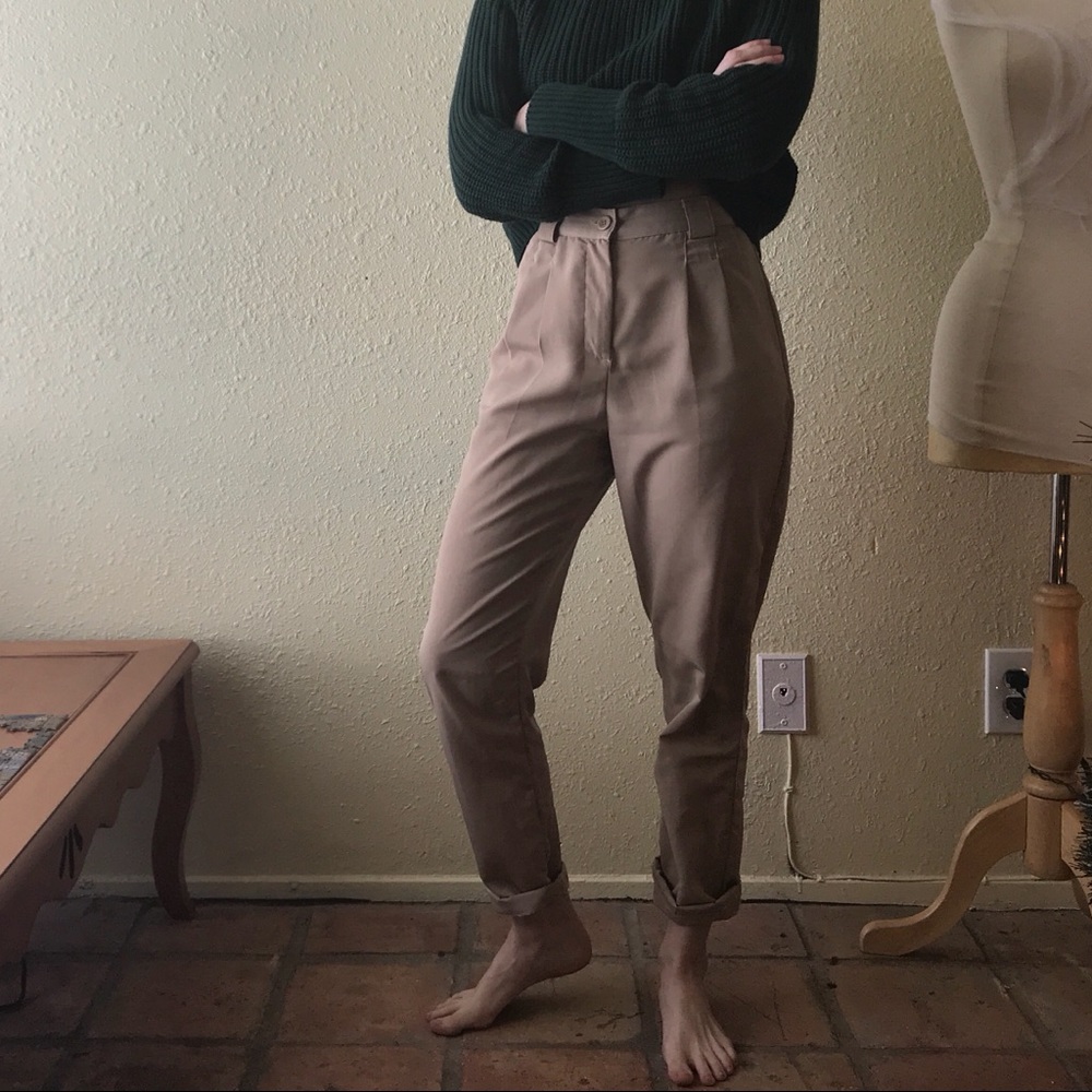 ✨SOLD✨ High waist kaki trousers - Picture 2 of 6